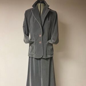 Vintage White Stag velour blazer and maxi skirt set, late 1990s/early Y2K